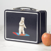 Lunch Box Ours polaire en Snowboardeur avec Snowboard (En situation)