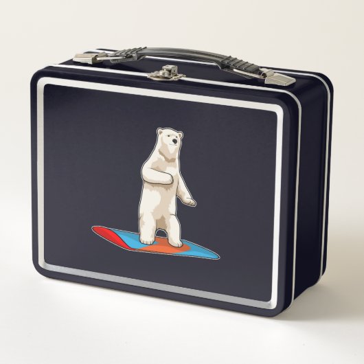 Lunch Box Ours polaire en Snowboardeur avec Snowboard (Devant)