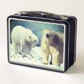 Lunch Box Ours polaires branchés sur glace (Dos)