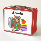 Lunch Box Ours Teddy Avec Fournitures Scolaires (Devant)