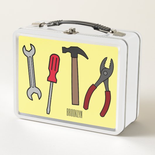 Lunch Box Outils de menuiserie illustration de dessin animé (Devant)