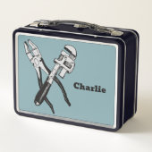 Lunch Box OUTILS de nom et de couleur personnalisés (Dos)