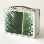 Lunch Box Overlapping Palm Fronds Tropical Green Abstract (Dos)