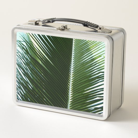 Lunch Box Overlapping Palm Fronds Tropical Green Abstract (Devant)