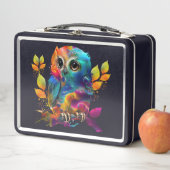 LUNCH BOX OWL COLORÉ ABSTRAIT (En situation)