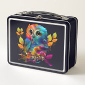 LUNCH BOX OWL COLORÉ ABSTRAIT (Devant)