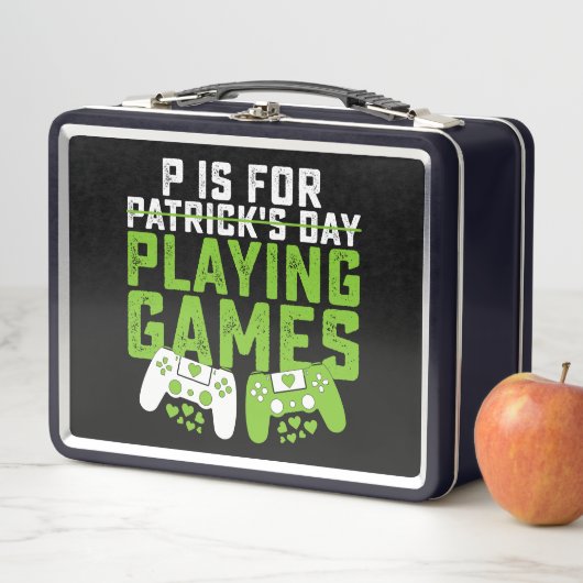 Lunch Box P Est Pour Jouer Jeux Gamer Jeu St Patrick's (En situation)