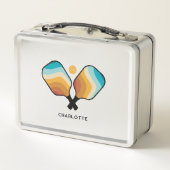 Lunch Box Pagaies de Pickleball Retro & Ball Nom personnalis (Dos)