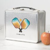 Lunch Box Pagaies de Pickleball Retro & Ball Nom personnalis (En situation)
