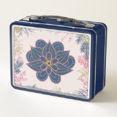 Lunch Box Paisley Art, Floral bleu et violet (Dos)
