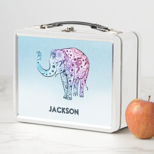 Lunch Box Paisley Elephant (En situation)