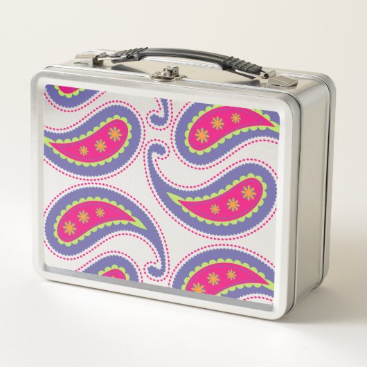 Lunch Box Paisley violet rose (Devant)