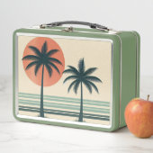 Lunch Box Palmier tropical rétro/vintage (En situation)