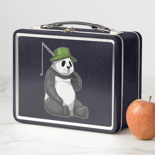 Lunch Box Panda à la pêche avec canne à pêche (En situation)