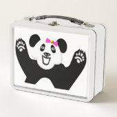 Lunch Box Panda adorable avec Bow rose (Devant)