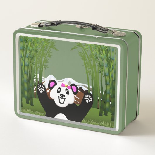 Lunch Box Panda adorable avec Bow rose (Dos)