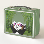 Lunch Box Panda Adorable avec Nœud Rose (Devant)