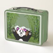 Lunch Box Panda Adorable avec Nœud Rose (Dos)