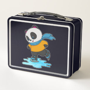Lunch Box Panda au patinage sur glace avec patins sur glace 