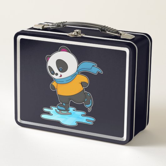 Lunch Box Panda au patinage sur glace avec patins sur glace  (Devant)