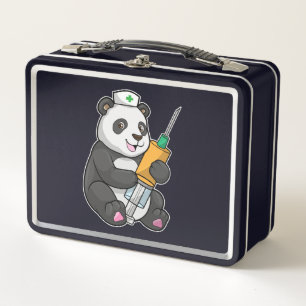 Lunch Box Panda comme infirmière avec seringue