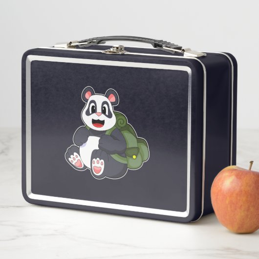 Lunch Box Panda comme randonneur avec sac à dos (En situation)