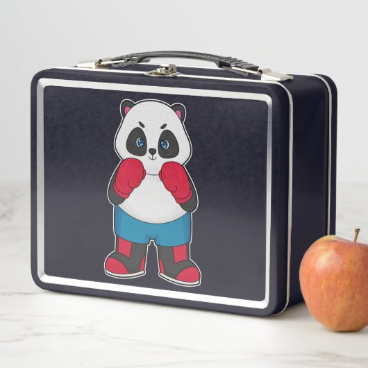 Lunch Box Panda en boîte avec gants de boxe (En situation)