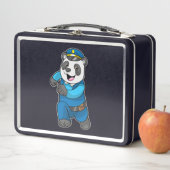 Lunch Box Panda en tant qu'officier de police avec casquette (En situation)