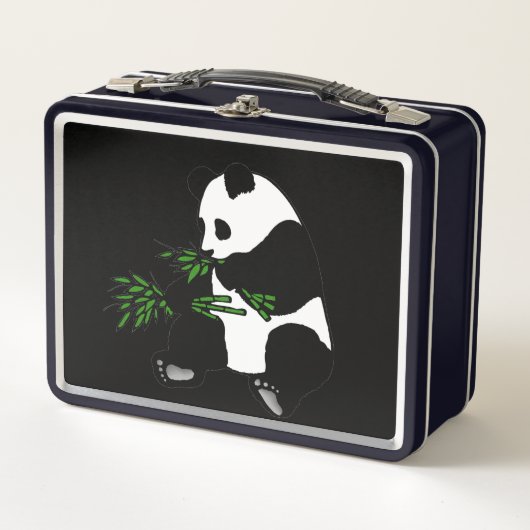 Lunch Box Panda géant mange du bambou noir (Devant)