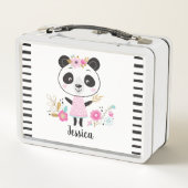 Lunch Box Panda noir blanc mignon personnalisé (Dos)