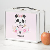 Lunch Box Panda rose mignon personnalisé (En situation)