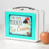 Lunch Box Panneau vintage glacier turquoise (En situation)
