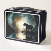 Lunch Box Panthère noire réfléchie dans un bassin d'eau dans (Devant)