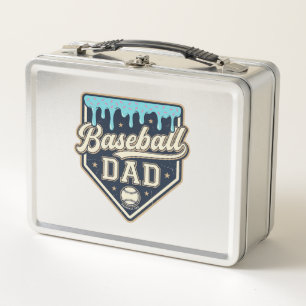 Lunch Box Papa Baseball Drippy Plaque de Base Vintage Vecteu