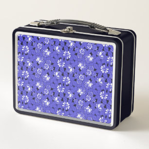 Lunch Box Papier peint baroque - motif de fleurs bleues