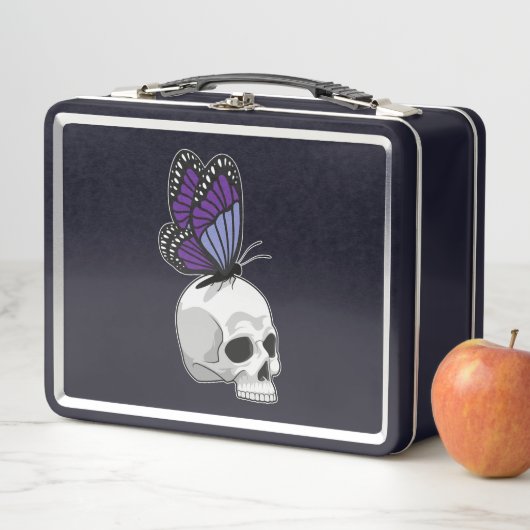 Lunch Box Papillon avec crâne (En situation)