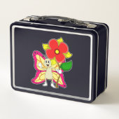 Lunch Box Papillon avec fleur (Dos)