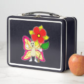 Lunch Box Papillon avec fleur (En situation)
