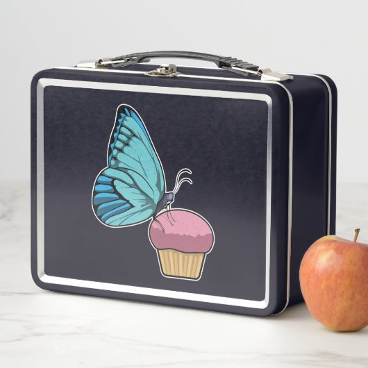 Lunch Box Papillon avec muffin (En situation)