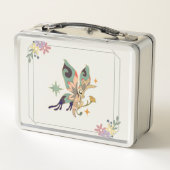 Lunch Box Papillon, Beige Floral Graphisme (Dos)