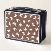 Lunch Box Papillon blanc fond marron esthétique mignon (Dos)