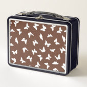 Lunch Box Papillon blanc fond marron esthétique mignon (Devant)