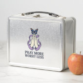 Lunch Box Papillon de chemise chrétien Prie plus Inquiète mo (En situation)