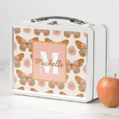 Lunch Box Papillon rétro été | Boîte à lunch Monogramme (En situation)
