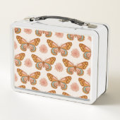 Lunch Box Papillon rétro été | Boîte à lunch Monogramme (Dos)