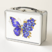 Lunch Box Papillon saphir à fleurs (Devant)