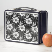 Lunch Box Papillon sur Motif à fleurs - Noir (En situation)