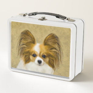 Lunch Box Papillon (Tri Hound) Peinture - Art de Chien Origi