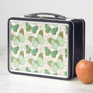 Lunch Box Papillon Vert Fleur Florale Fleurir