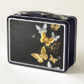 Lunch Box Papillons blancs et dorés (Dos)